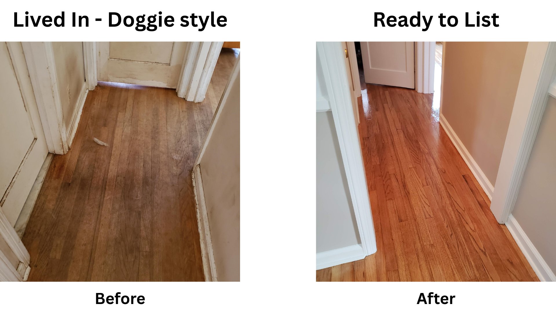 Hardwood floors and casings refreshed ready to list